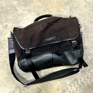 Want Les essentials linen and leather briefcase tote